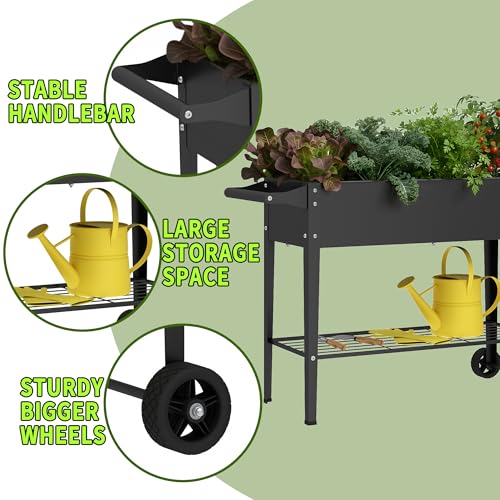 Elevate 2Pcs 32" Tall Raised Garden Bed with Wheel (2 Count)