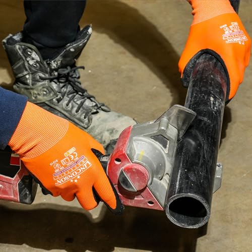 12 Pack Safety Performance Series Construction Mechanics Wrinkle Latex Work Gloves (X-Large (120 Pairs) / Orange)