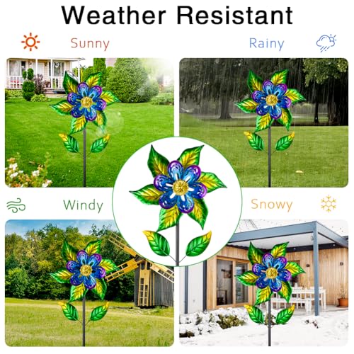 Wind Spinners Outdoor (13‘’Green Flower)
