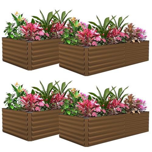 8x4x2ft Raised Garden Bed Outdoor (Brown / 8x4x2 FT-4PC)