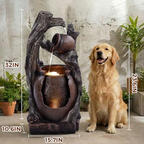 32" H Outdoor Water Fountain (32" H 2-Tier)