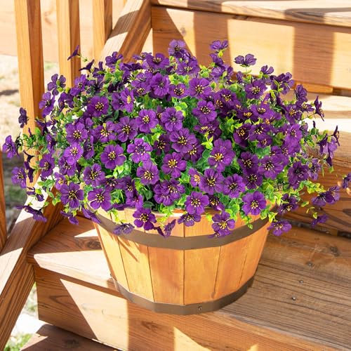Artificial Flowers for Outdoor Indoor Garden Home Decoration (Purple 2)
