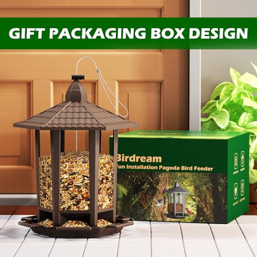 2 Pack Bird Feeders for Outdoor (Brown / 2 PACK)