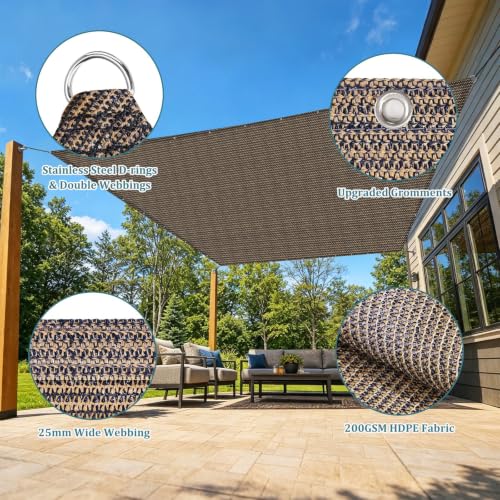 90% Sun Shade Cloth with Grommets & D (Customized D-rings Shade Cloth / Customized Size)