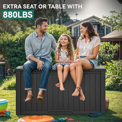 240 Gallon Extra Large Outdoor Storage Deck Box (Deck Box / 240 Gallon / Black)
