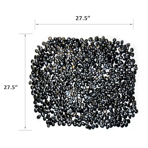 Black Polished Rocks for Plants (288 Ounce)