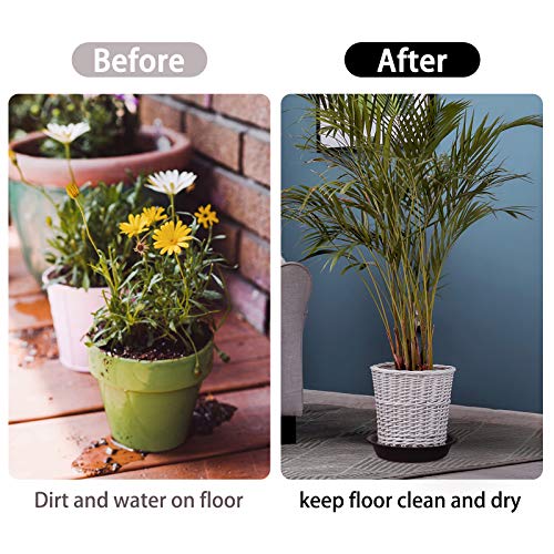 3 Pack Plant Saucer Heavy Duty Sturdy Drip Trays for Indoor and Outdoor (Black / 10 inch)