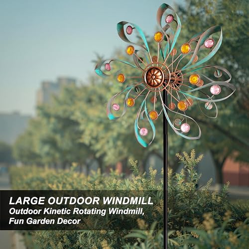 Large Metal Wind Spinners Outdoor (Ribbon-shaped Pinwheel)