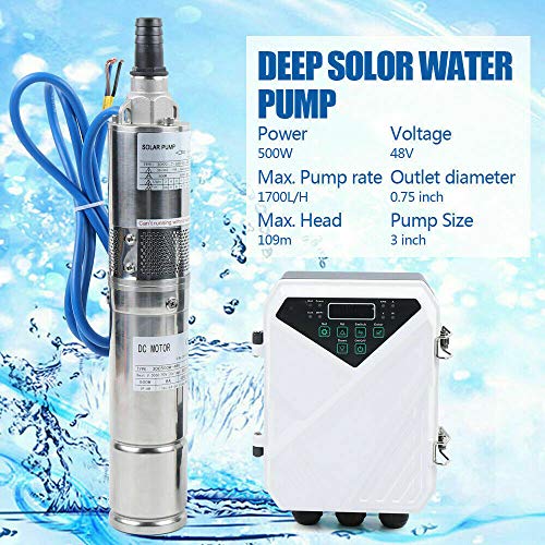 3 Inch Solar Water Pump Submersible Well Deep Bore Screw Well Garden Irrigation Kit with MPPT Controller
