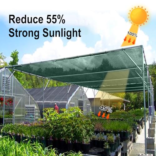 Shade Cloth for Garden (10FTx20FT / 55% Shade-dark Green)