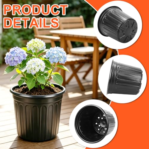 50 Pack 3 Gallon Black Flexible Flower Plant Nursery Pots (3 Gallon / 50P)