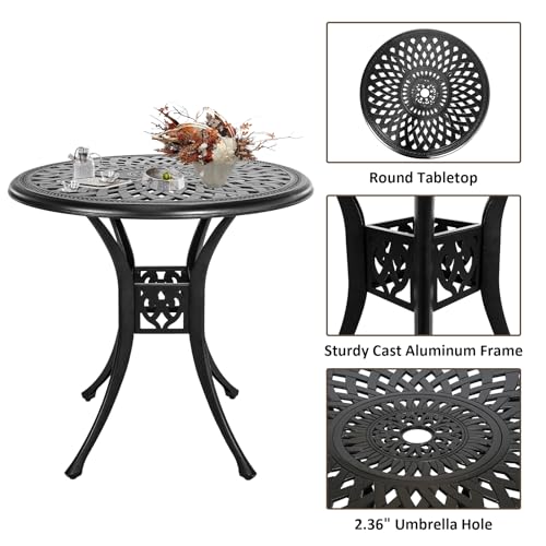 30.31" Outdoor Table and Chairs (3 Count)