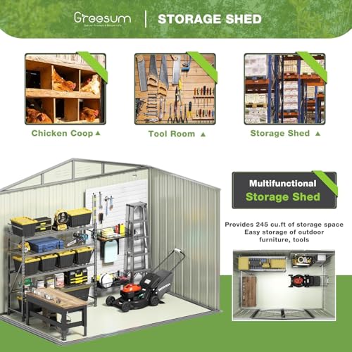 8x6FT Outdoor Storage Shed (8x6 / Brown)