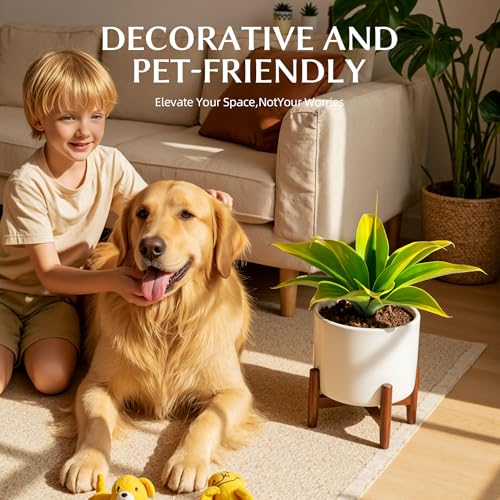 2-Pack 13-Inch Artificial Agave Plant Outdoor Decor, UV Resistant Fake Agave Plants and Faux Succulent Greenery for Planters, Porch, Patio, Garden, Entryway and Home Decor, Yellow (Agave12-ye2)