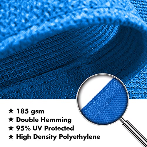 7'x13' Sun Shade Sail Blue Curved Rectangle Customizable (Blue / 7'X13' custom)