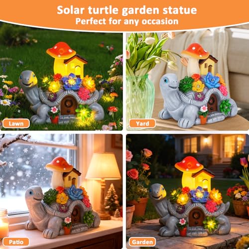 Solar Garden Decor Turtle (solar turtle statue)