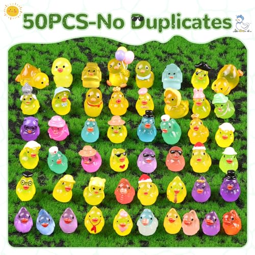 50PCS Mini Resin Ducks Little Ducks (Luminous Various Ducks-50pcs)