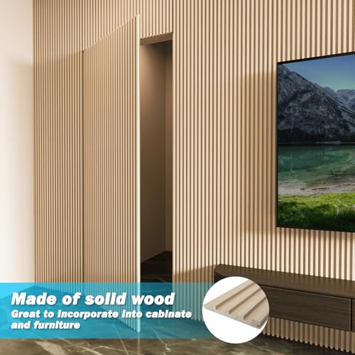 108 x 5.7 Inch Slat Wood Wall Paneling for Interior Decor (8Pcs-108 x 5.7 Inch / Slat Ashtree)