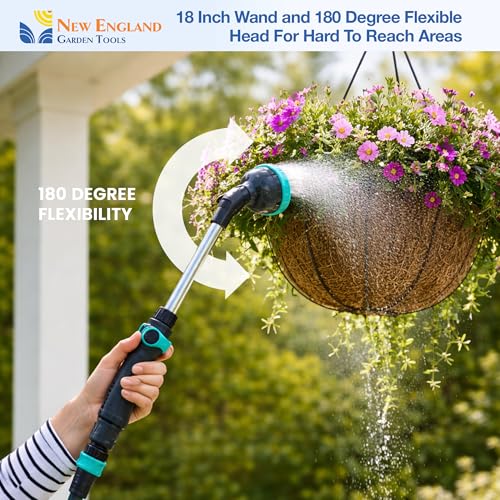 18 Inch Heavy Duty Metal Watering Wand with 9 Spray Patterns 600001 (18 Inch - 9 Pattern)