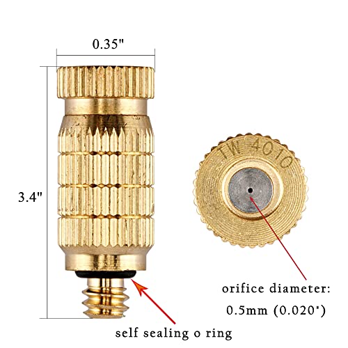 20Packs Brass Misting Nozzles for Outdoor Cooling System (20 Count)