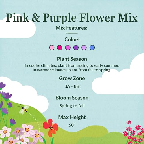 Pink & Purple Bulk Wildflower Seeds (16 Ounce)