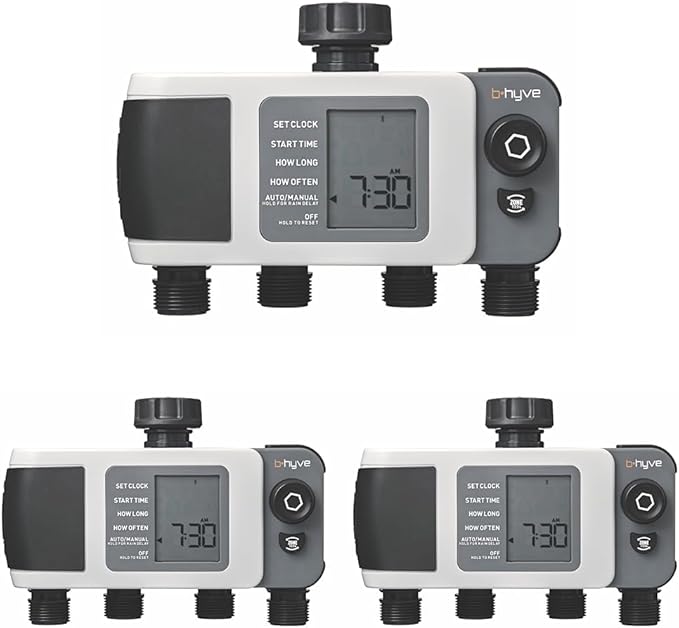 Orbit 24634 B-hyve XD 4-Port Smart Hose Watering Timer,(Pack of 3)