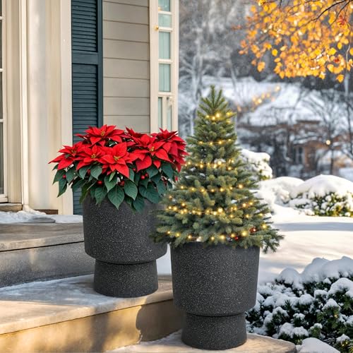 Autodaya 16.8" Urn (16.8"h-black Terrazzo)