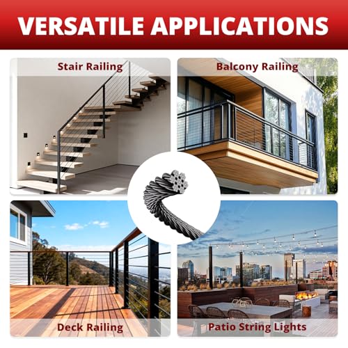 1 8" Black Stainless Steel Cable for Railing 500FT (500FT / 1/8" Black Stainless Steel Cable for Railing)