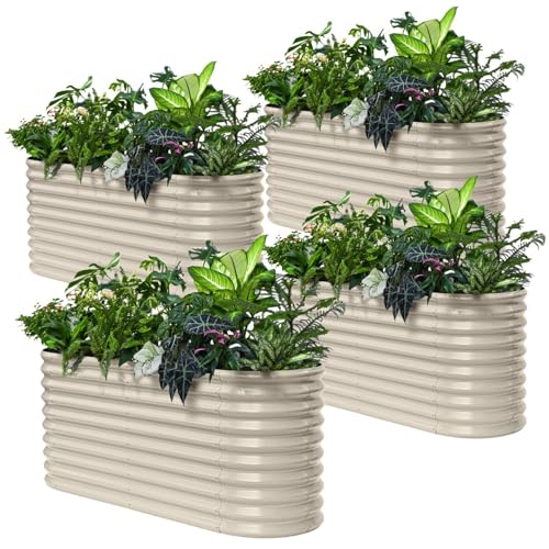 4 Pcs 6x2x2.5 ft Raised Garden Bed (Beige / 6x2x2.5ft)