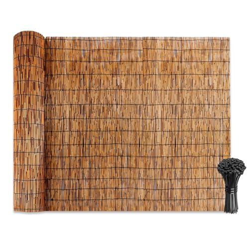 Natural Reed Fencing Rolls (3.5x8.2ft / Coffee)