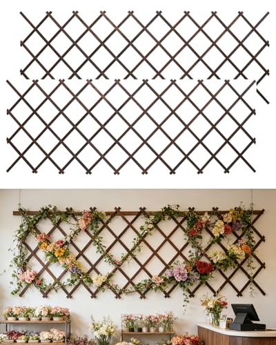 2Pack 47.2Inch Wooden Lattice Wall (2 Packs / 2 x 10 ft)