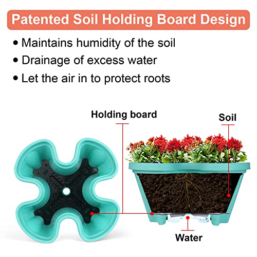 Vertical Planter Tower (Teal / 4 Tier)