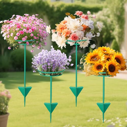 4 Pack Adjustable Outdoor Flower Pot Stand (Green)