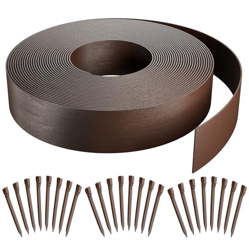 78FT Landscape Edging Coil Kit 4 inch High for Flower Bed (Brown / 4in X 78FT)
