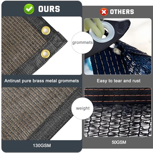 90% Sun Shade Cloth (Brown 90% Shading Rate / 8ftx10ft)