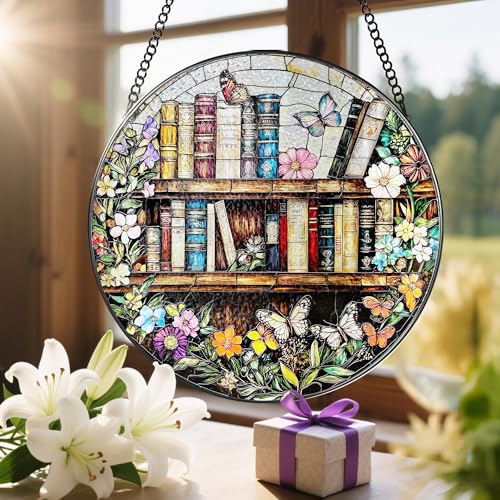 8'' Stained Glass Suncatcher Ornament (Book)
