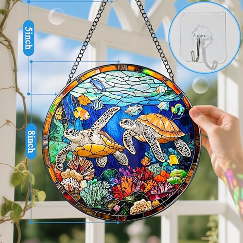 Stained Glass Window Hanging (Sea Turtle)