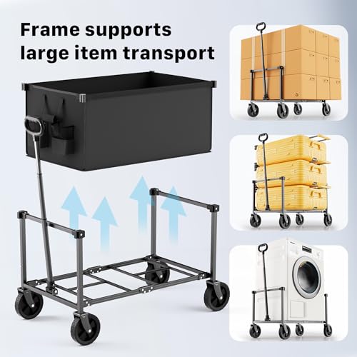29.3" Collapsible Wagon Cart (Black / 150L)