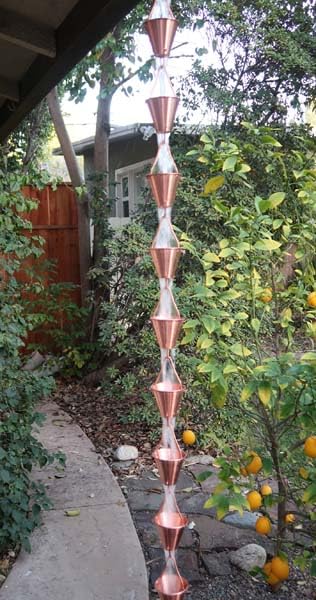 Steel Cups Rain Chain (15 Feet / Copper)