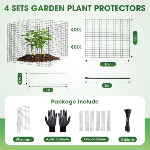 6 Pack Plant Protectors from Animals (16in-6Pack)
