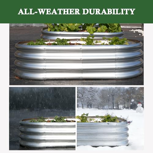 4x2x1 ft Galvanized Raised Garden Bed Outdoor