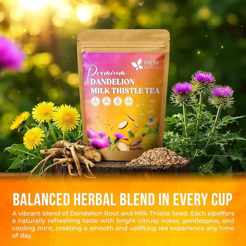Premium Dandelion Milk Thistle Herbal Tea (75 Tea Bags)