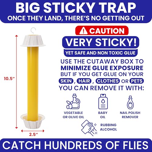 Fly Stick Sticky Fly Traps for Indoors Outdoor 4pk. Non (4pack)