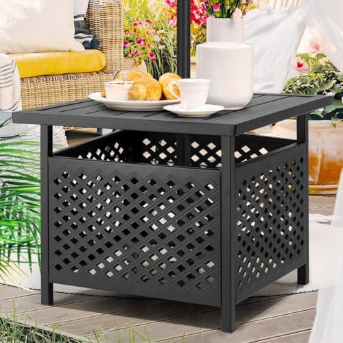 Outdoor Square Metal Small Side Table w (22"x22"(2 PCS))