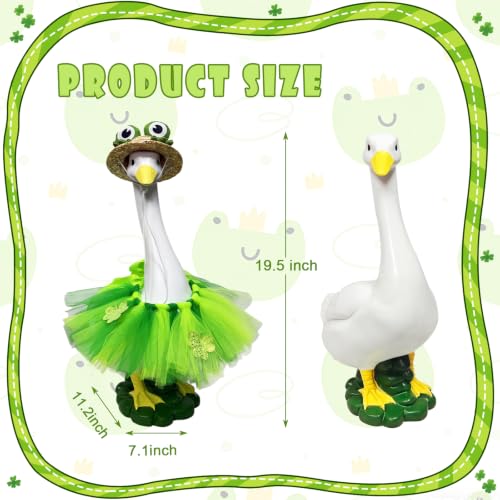 Porch Goose Statue (frog hat goose)