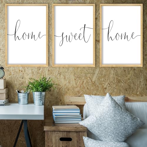 Home Sweet Home Sign Set of 3 Wall Art Decor 16"X11" Wood (16"L x 11"W / Home Sweet Home（Wood))