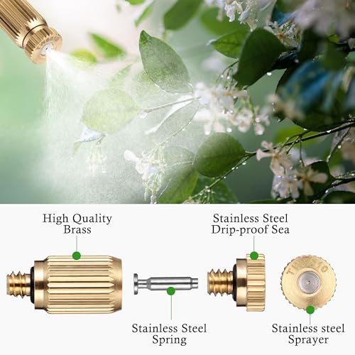 20Pack Brass Misting Nozzles Replacement Nozzles for Outdoor Cooling System (20 Count)