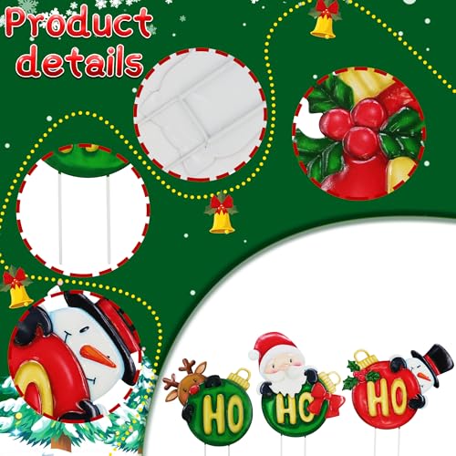 3 Pack Metal Christmas Yard Signs Decor for Multiple Stacked (Christmas Decoration Ball)