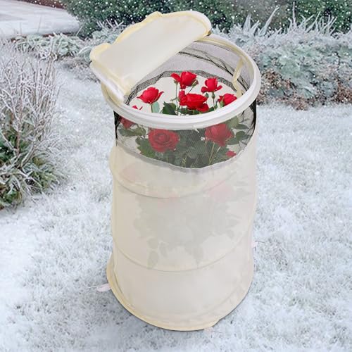 Purple Star 3 Pcs Pop Up Rose Cones for Winter Protection (White-3Pcs)
