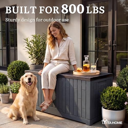 120 Gallon Large Deck Box (Dark Gray / 120 Gallon)